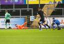 Tomas Holy spills the ball as Cheltenham prepare to score