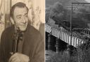 Bill Taylor, pictured alongside the freight train as it crashed into the River Caldew