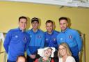 United players at Jigsaw Hospice this week (photo: Paula Thanner)