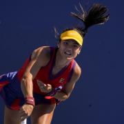 Emma Raducanu, of Great Britain, serves to Sara Sorribes Tormo, of Spain, during the third round of the US Open tennis championships, Saturday, Sept. 4, 2021, in New York. (AP Photo/Seth Wenig).