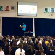 GUEST: Joe read sections of his new book to pupils