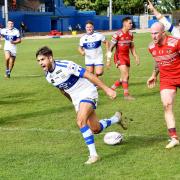 Carl Forber's try gave Town an 18-6 lead. Picture: Ben Challis