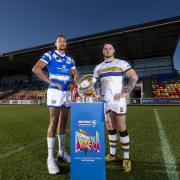 Picture by Allan McKenzie/SWpix.com - 17/01/2022 - Rugby League - Rugby League Championship Launch 2022 - LNER Community Stadium, York,  England - Workington's Alex Young & Whitehaven's Ryan King promoting their Betfred Summer Bash fixture.
