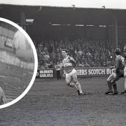 Jim Tolmie, left, scored an infamous own goal in the Carlisle United v Charlton Athletic clash, main photo