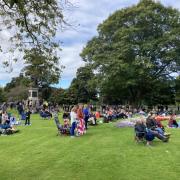 Crowds gathered for the Queen's funeral in Bitts Park