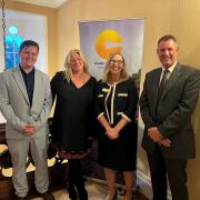 The Armstrong Watson team with Cumbria Tourism MD Gill Haigh (third left)