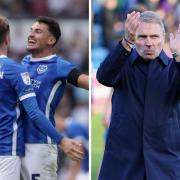 Portsmouth, left, have set the pace so far in League One and Paul Simpson, right, wants a repeat of how United approached things at Bolton
