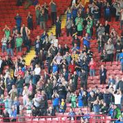 Carlisle fans at Oakwell in 2019. The Blues have not visited the ground in the league since 1986