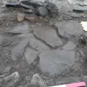 A fire pit at the iron age settlement at High Carlingill