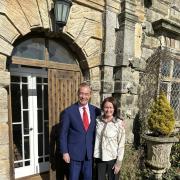 Nigel Farage with Steph Eilbeck at Moresby Hall