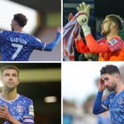 (Clockwise from top left) Jordan Gibson, Tomas Holy, Sean Maguire and Paul Huntington are among the players whose contracts expire this summer