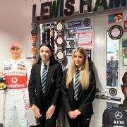 Students from Workington Academy with their Platinum winning display on Lewis Hamilton