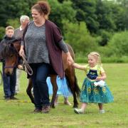 Scarecrow festival at Rockcliffe.Becki Glaister with Lulabelle 3 and pony Bella in the pet competition
. 11th June 2016 JONATHAN BECKER
 50084582F013.JPG