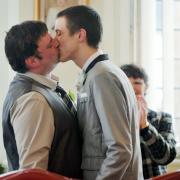 The wedding of Lee Metcalfe, left, and Kyle Thompson at the Nan Tait, Barrow
