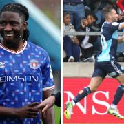 Can Joshua Kayode, left, help Carlisle sign off with a win - or will Luke Leahy and Wycombe, left, do the double over the Blues?