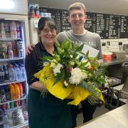 Angel Lane Chippie co-owner Dan Harding and the late Marjory Lamb