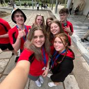 William Howard School's Year 12 students who travelled to Greece for the games