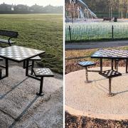 The two chess tables which have been placed in Carlisle parks