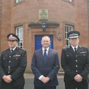 Chief Fire Officer Rick Ogden, PFCC David Allen, Chief Constable Rob Carden close up