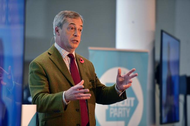 SUPPORT: Brexit Party leader Nigel Farage has congratulated Mark Jenkinson