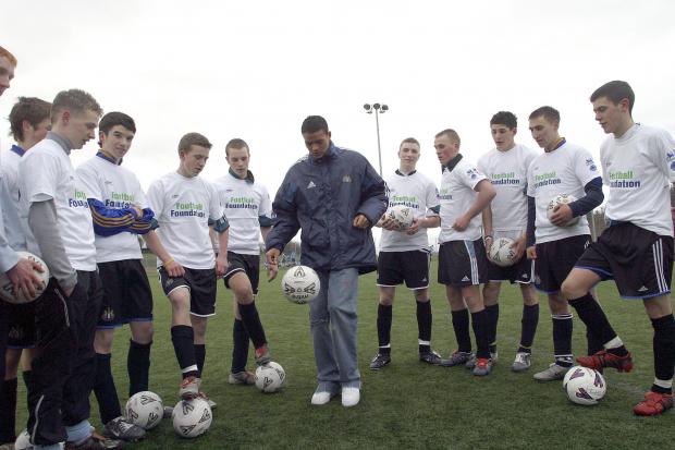 Newcastle United footballer Jermaine Jenas meets young footballers on the astroturf at Prudhoe High School back in 2005. Less than two years earlier, the facility had been opened by Newcastle goalkeeper Shay Given. 