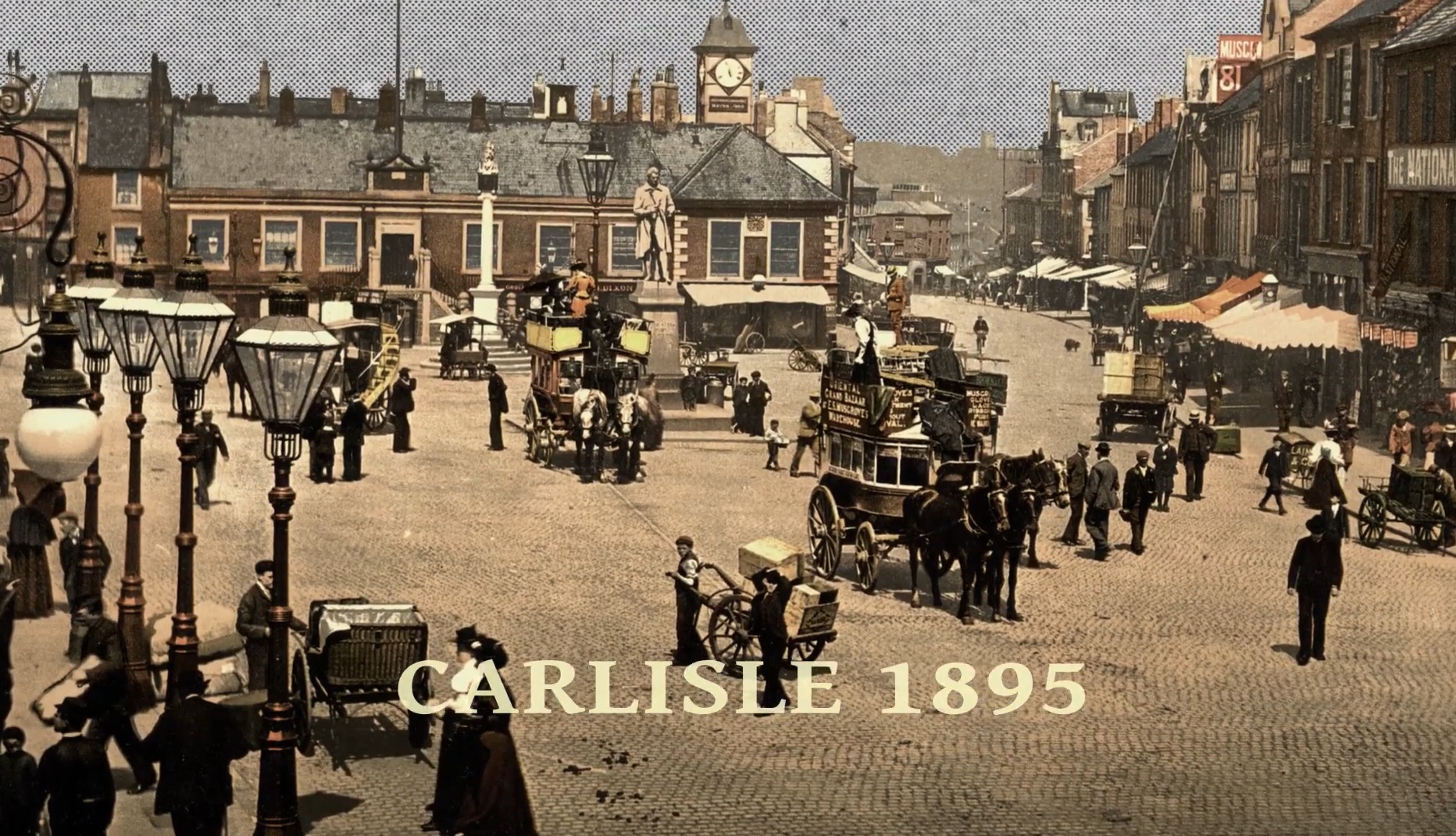 Bustling centre: The opening sequence of the opera, an animation of Carlisle in 1895