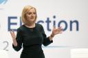 'My premiership will be about this long...' Our temporary prime minister Liz Truss at an event in August.