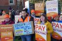 Members of the BMA on a picket line