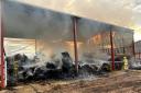 Fire service called to  150 tonnes of hay alight on a farm near Brampton