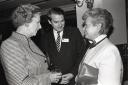 Margaret Thatcher chats to Gill Lorrigan of Carlisle and David Maclean, then MP for Penrith and the Border, at Cumbrian Newspapers' Export Awards in September 1989, at The Crown Hotel, Wetheral.  After today's announcement that the former Prime