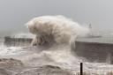 Picture of yesterday's fierce weather at Whitehaven West Pier