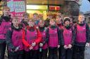 Jack Musgrave (eighth from left) with his friends after they completed a 22-mile charity walk in his honour