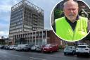 Carlisle civic centre and, inset, Cllr Roger Dobson