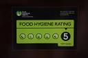 Five out of five food hygiene rating sign