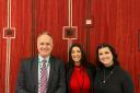 Dr Neil Hudson MP with Jasmine Finbow of Blue Marine Foundation and Bianca Cisternino of Whale and Dolphin Conservation