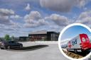 Artist's impression of what the new site will look like (main pic) and inset pic of a DPD van