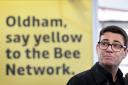 Greater Manchester mayor Andy Burnham at the Bee Network's bus franchising second phase launch event