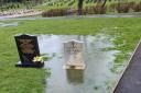 One of the graves in Egremont Cemetery which flooded following heavy rainfall