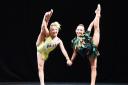 Charlotte Godfrey, left, and Ellie Woods from the Amy Richardson Studios rehearse before their junior song and dance routines