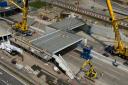 Engineering works taking place at the A3 Wisley interchange at Junction 10 of the M25 (Jordan Pettitt/PA)