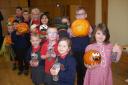 Winners of the Caldew Lea Friends pumpkin carving competition head over half term in October. Picture - from Caldew Lea School, Carlisle. November 2 2018