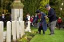 The annual Remembrance Ceremony at Carlisle Cemetery amongest the Commonwealth War Graves. The Mayor of Carlisle Jesscia Riddle and Tony Parrini place crosses on the war graves: 8 November 2018..STUART WALKER.