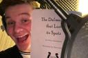 Student Thomas Donnan is recording 'The Dalmatian that Lost its Spots' by local author, Helen Haraldsen