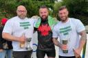 Cumbria's Strongest Man 2022 winner Dan McNicholas flanked by runners-up Karl Gorman and Biff McGimpsey
