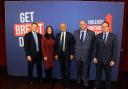 Chancellor of the Exchequer Sajid Javid and Secretary for Transport RT Hon Grant Shapps at Cleator Moor Civic Hall, 27 Nov 2019. Pics Jim Davis.
Left to right, RT Hon Grant Shapps, Trudy Harrison, Sajid Javid, Mark Jenkinson, Simon Fell.