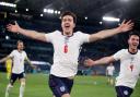 Harry Maguire celebrates England's second goal (photo: PA)