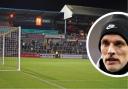 The involvement of Premier League Under-21 teams has led to low crowds, such as 875 at Carlisle United v Everton U21. Inset, Chelsea boss Thomas Tuchel (photos: Barbara Abbott / PA)