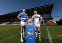 Picture by Allan McKenzie/SWpix.com - 17/01/2022 - Rugby League - Rugby League Championship Launch 2022 - LNER Community Stadium, York,  England - Workington's Alex Young & Whitehaven's Ryan King promoting their Betfred Summer Bash fixture.