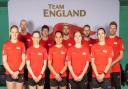 Lauren Smith, front row far left, among ten Team England badminton players for this summer's Commonwealth Games