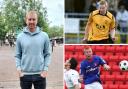 Steven Swinglehurst is looking forward to a testimonial game on Sunday after ten years with Annan, top right, having left Carlisle United, bottom right, in 2012 (photos: Jon Colman / David Hollins / Barbara Abbott)